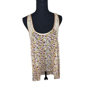 Free People Lace RacerbackFloral Blouse Size S/M EUC